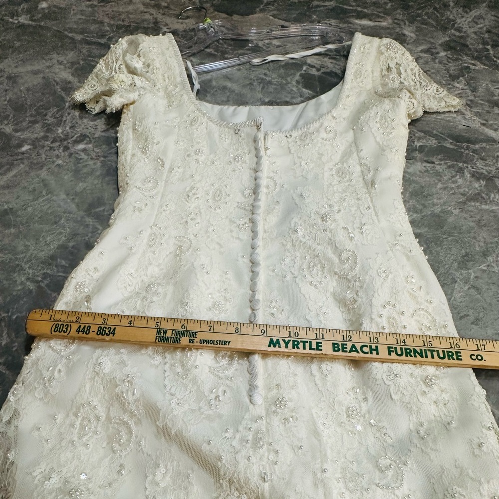 MORILEE Hand Beaded Short Sleeved Long Luxurious Wedding Gown SZ 6 $1000 MSRP - Picture 5 of 16